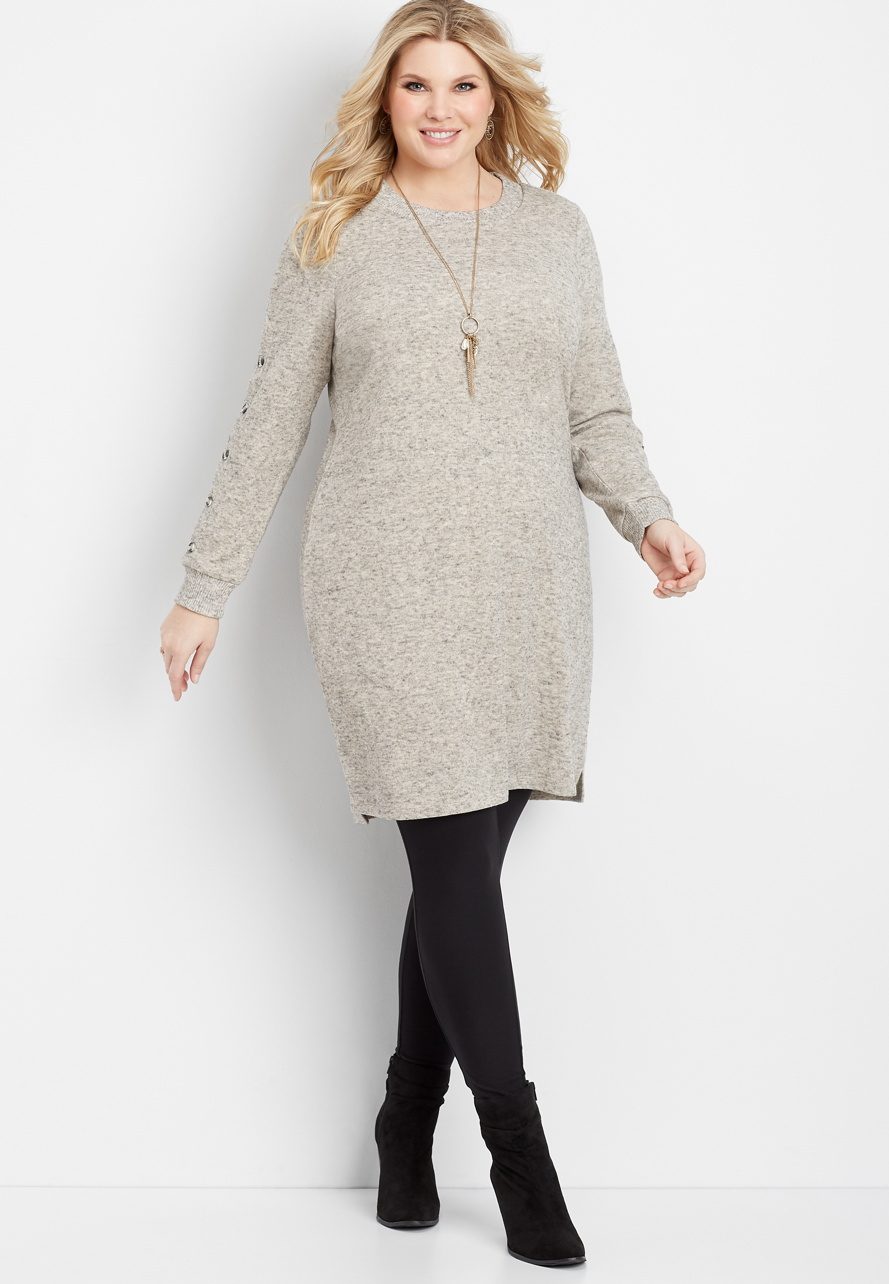 button sleeve sweater dress | maurices